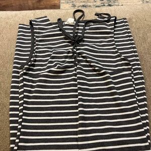grey and white tie tank bodycon dress